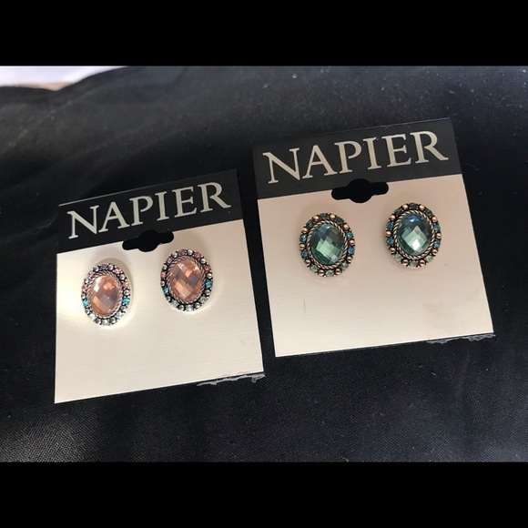 Napier Multicolored Simulate Crystals Stud Earings - Picture 3 of 5